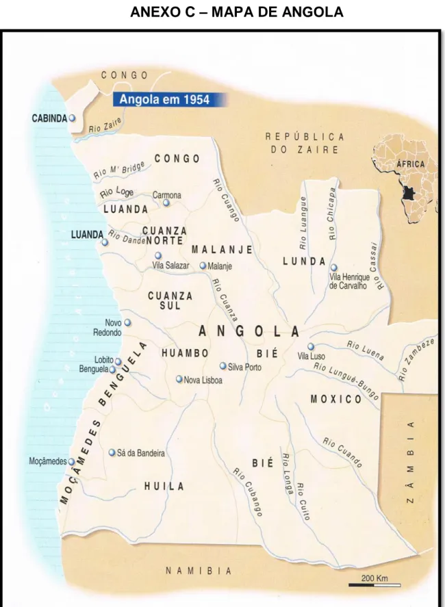 Figura 2 – Mapa de Angola com os principais rios 