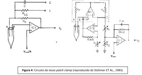 Figura 4: Circuito do loose patch clamp (reproduzido de Stühmer ET AL., 1983). 