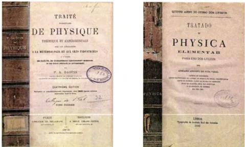 Figura  15. Lombada  e subcapa  dos manuais  &#34;Traité  élémentaire  de  physique théorique  et  expérimentale