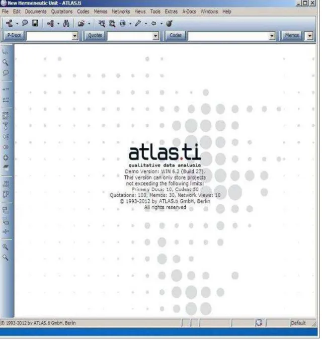 Figura 5 : Tela principal do Atlas.ti, versão 6.2 