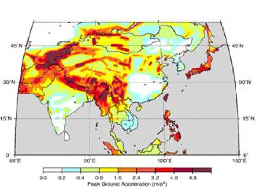 Figure 1.1. Seismic hazard map of Nepal and Eastern Himalayan