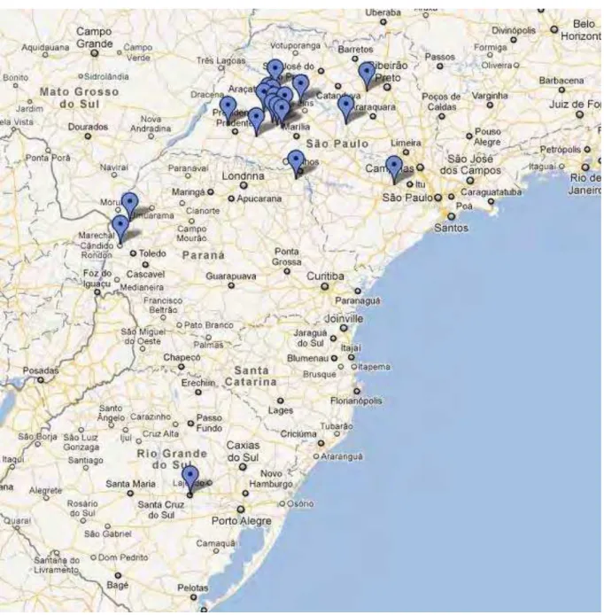 Gráfico 7 – Mapa de localização das propriedades 