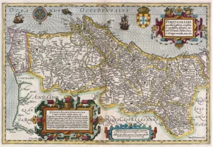 Figura 2 - Exemplar de um dos mais antigos mapas de Portugal (1630) (IGP, 2011). 