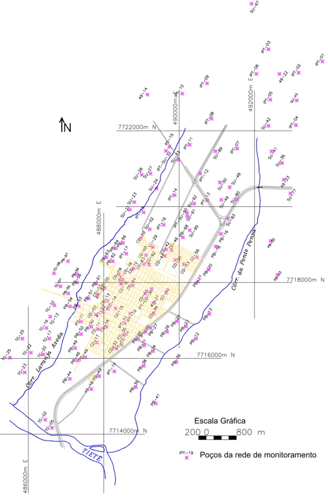 Figura 7 – Planta de localização dos pontos que compõem a base de dados. 