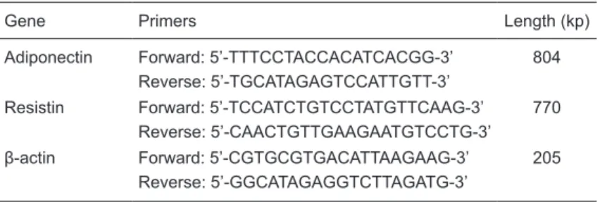 Table 1. Primers and size of products for each target gene.