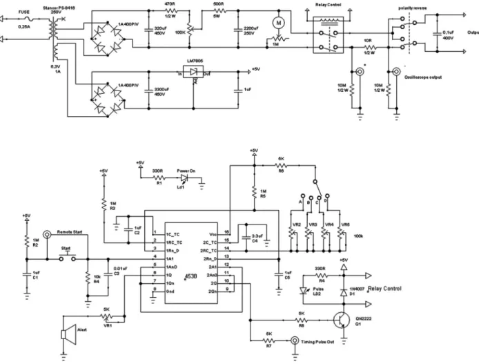 Figure 1. Electrical diagram for an in ovo electroporator.