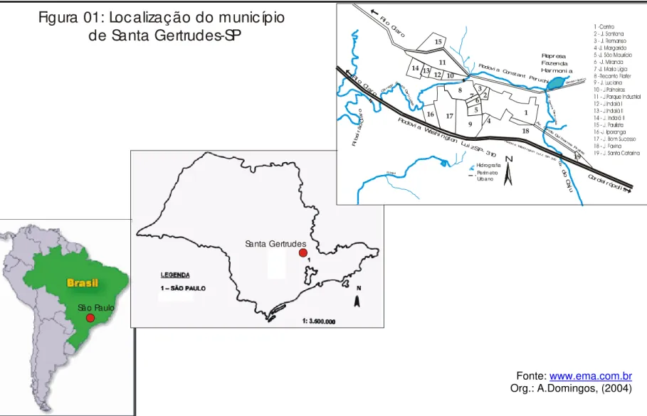 Figura 01: Localização do município  de Santa Gertrudes-SP