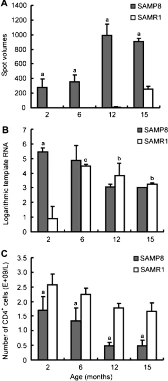 Figure 3. M-T413 expression in sera and splenocytes and CD4 + T cell count in peripheral blood