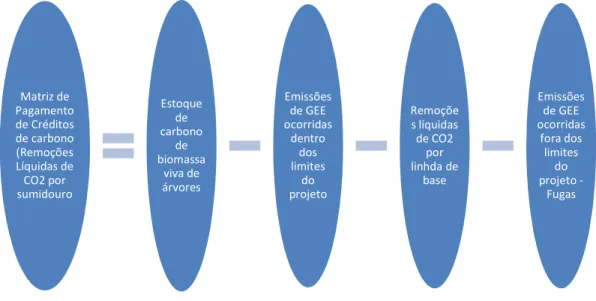 Figura 5 – Esboço da matriz de pagamento de créditos de carbono  Fonte: Elaborado pela autora adaptado de UNFCCC (2006)
