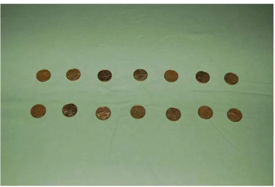 Figura 11 - Material para prova de conservação de  quantidades descontínuas - moedas 