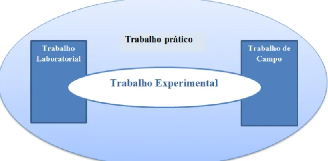 Figura 2: Relação entre trabalho prático, laboratorial e experimental 