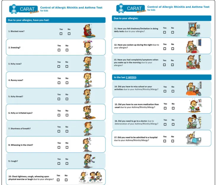 Figure 3 Test version of CARATkids – child ’ s version.
