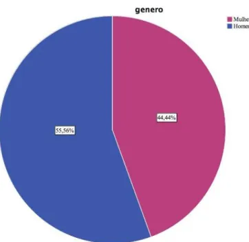 Gráfico 1: Caracterização da amostra por género  