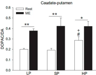 Figure 5. Motor and psycho-physiological effects induced by monoamines in the central nervous system that modulate fatigue during aerobic exercises.