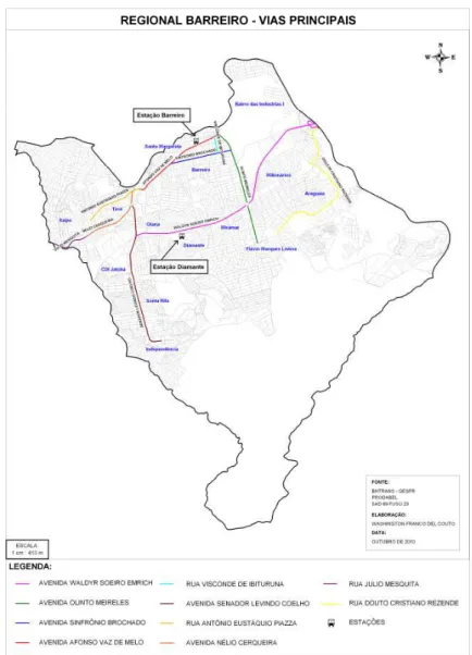 Figura 5: Regional Barreiro – Principais Vias