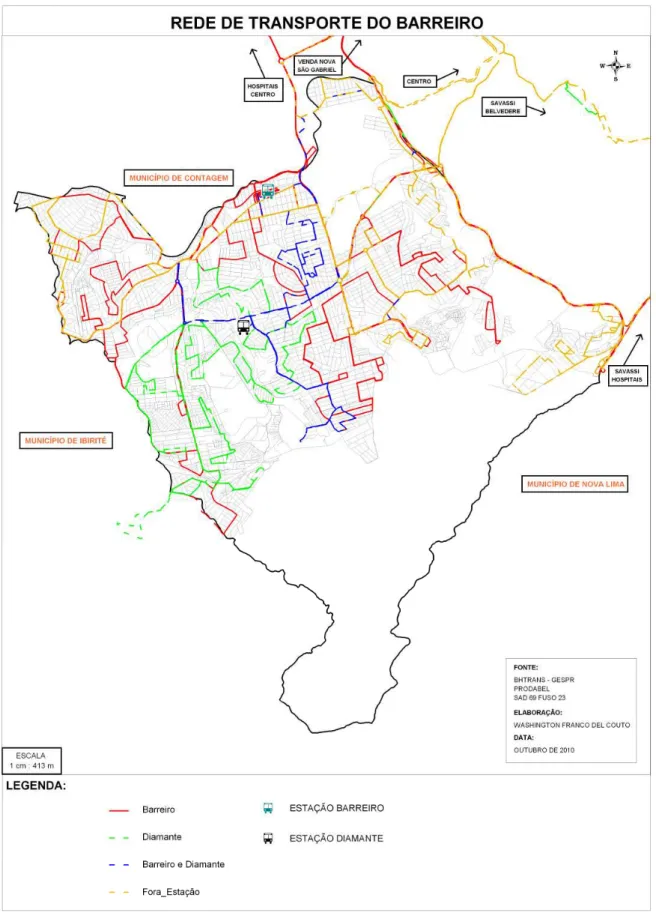 Figura 6: Rede de Transporte da Regional Barreiro
