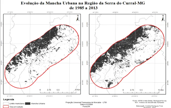 Figura 10  – Evolução da Atividade Minerária na Região da Serra do Curral-MG de 1985 a 2013 