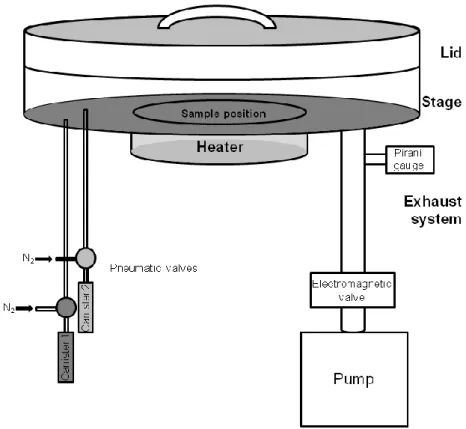 Figure I.13. Scheme of the ALD tool working in exposure mode, used for the deposition of SnO 2