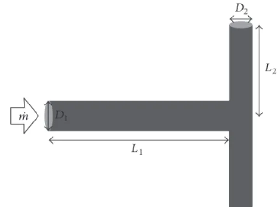 Figure 1: Schematic representation of a T-shaped flow structure ( 