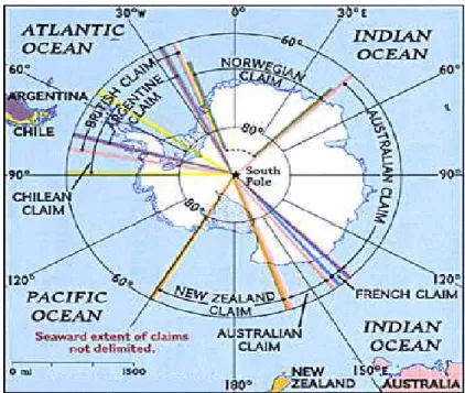 Figura 4 – Reivindicações sobre os territórios antárticos 