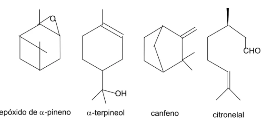 Figura 5: Exemplos de compostos terpênicos em geral 