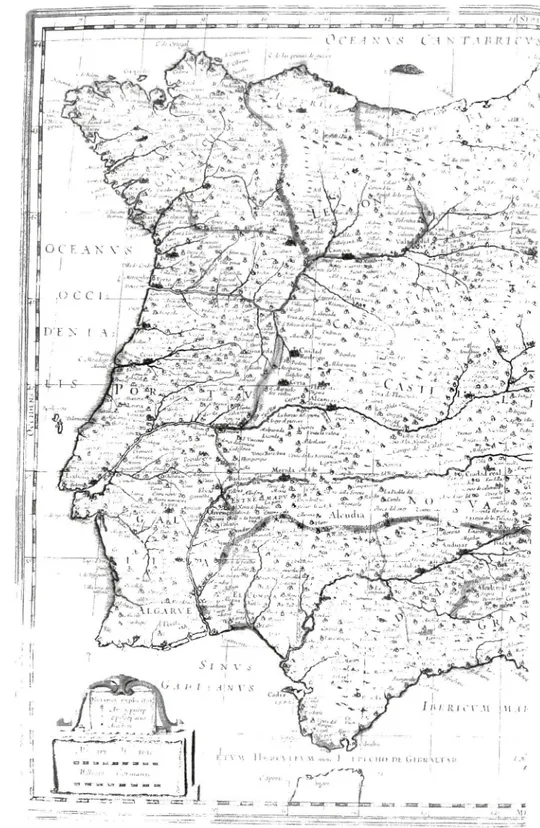 Fig. 11 - Parte ocidental do mapa da Península Ibérica editado em Amesterdão  por Willem Blaeu, 1613