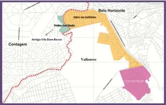 Figura 1- Localização Comunidade do Entorno da Empresa Vallourec 