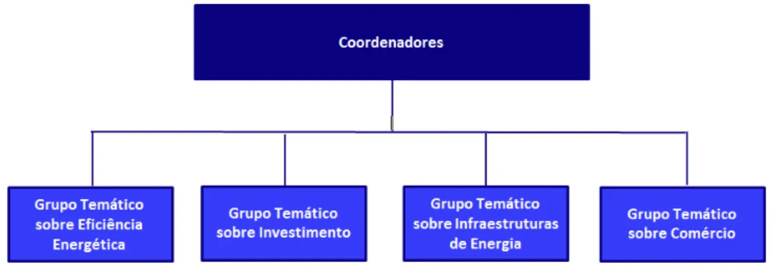 Figura 1 – Organograma da estrutura organizacional do Diálogo Energético entre 2005 e 2006