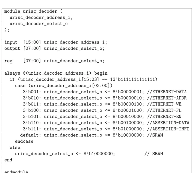 Tabela 4.2: Decodificador utilizado para o mapeamento dos endere¸cos