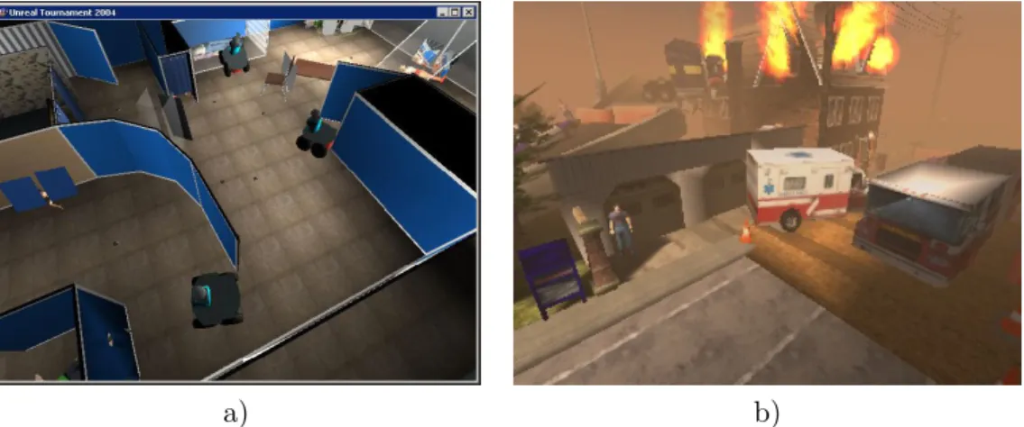Figure 2.6: shows, respectively, the agent competition and the virtual robot competition.