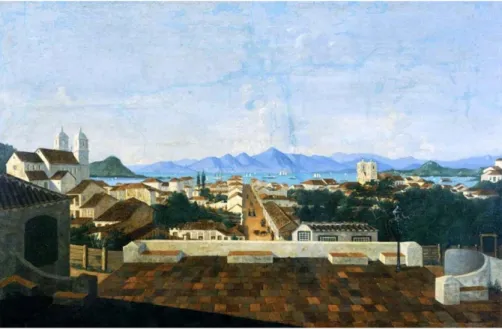 Fig. 13: Perspetiva da Vila do Desterro, de meados do século XIX, da autoria de Vítor Meirelles