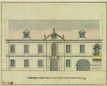 FIG. 16 - Joaquim de Oliveira, Projecto para a fachada ocidental da Biblioteca Pública de Évora, c