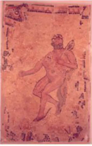 Fig. 9 - Painel Hércules, descoberto em Beja, entre o Mercado Municipal e o adro da Igreja da Conceição,  onde está instalado o Museu Regional (28 de Março de 1958)