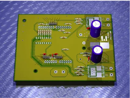 Figure 2.10: Partial PCB 3D model, created using EAGLE 3D.