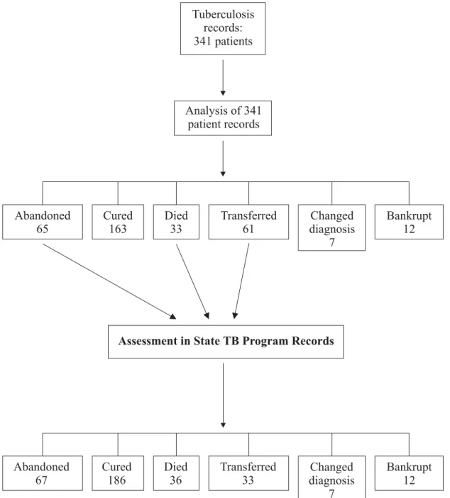 Figure 1. Flow chart – Progress analysis of 341 patients who initiated TB treatment at HDTAA