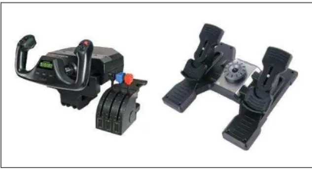 FIGURA 2 – Conjunto de manche, quadrante de  manetes e pedais 