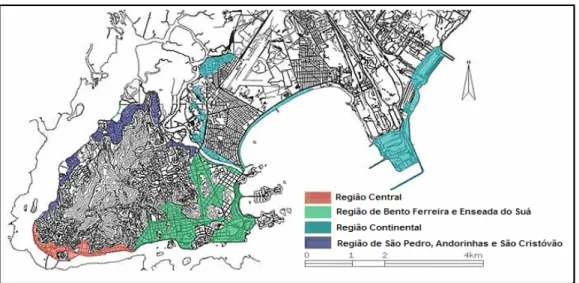 Figura 2 – Aterros realizados em Vitória entre 1895 e 2000 (Marinato, 2004)  Fonte: http://www.car.ufes.br/aterros_vitoria/default.asp?arq=conteudo/cidade_vitoria# 