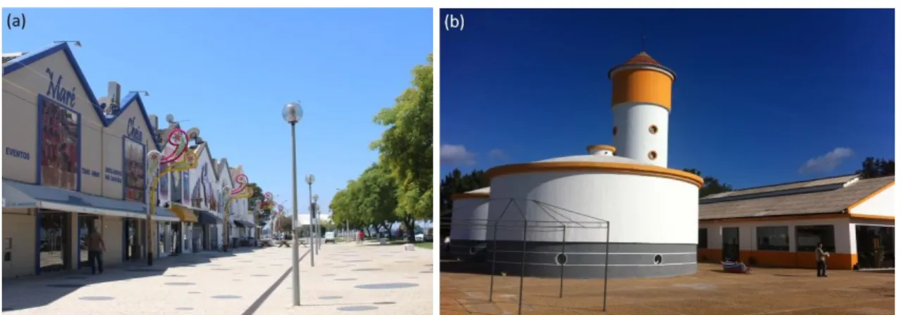 Figure  8.  Former  commercial  and  port  warehouses  in  Montijo,  2016  (a);  and,  oyster  cleansing facility in Rosário – Moita, 2013 (b)