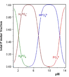 Figure 1.2 - Soil solution pH effect on the phosphate ions proportions (adapted from Hinsinger, 2001) 