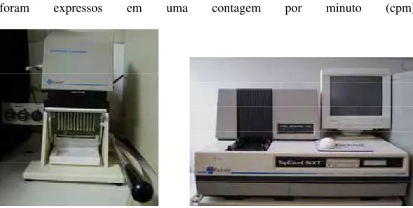 FIGURA 2 -  Aparelho Filtermate Harvester            FIGURA - 3.  Contador de cintilação