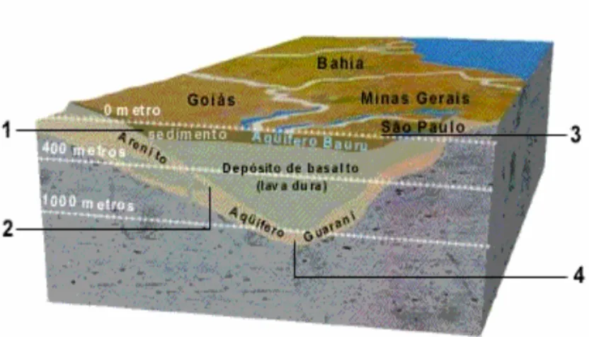 Figura 2 - Recorte do subsolo do Estado de São Paulo. 