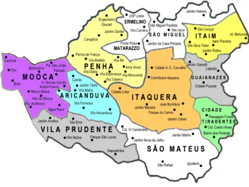 Figura 4 - São Miguel Paulista na Região Leste da Cidade de São Paulo 