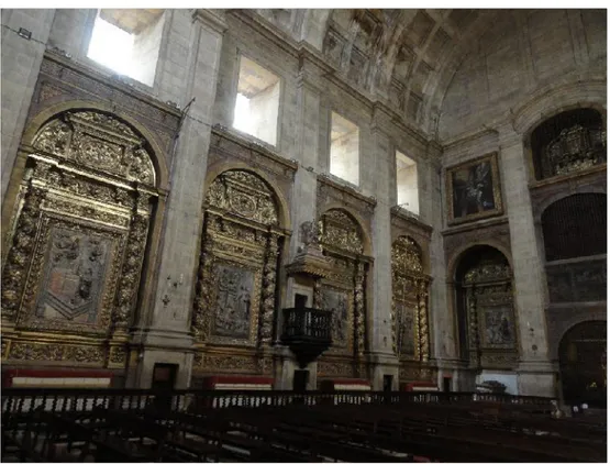 Fig. 3 - Interior da igreja do mosteiro de Santa Clara-a-Nova em Coimbra. 2014.