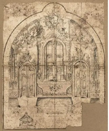 Fig. 4 - Traza del retablo mayor de la ermita de los Mártires.