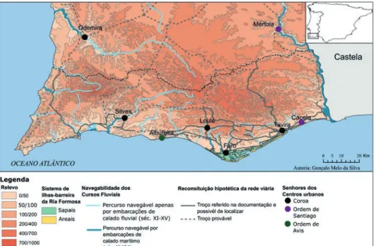 Fig. 4 – Centros urbanos do Algarve em 1264.