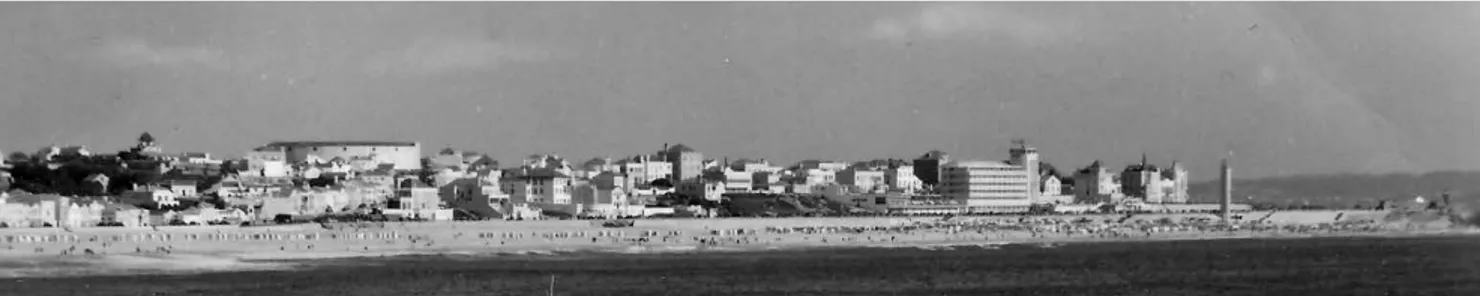 Figura 6. A frente marítima urbana da Figueira da Foz, vista de Buarcos, nos anos de 1960 (Postal, Arquivo Particular da Família Arriaga Corrêa Guedes).