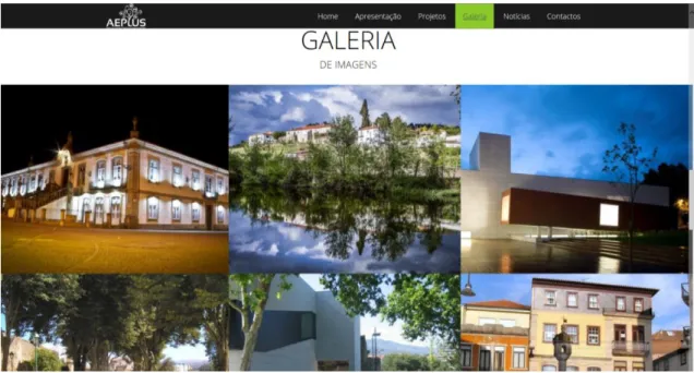 Figura 66 – Imagens retiradas do website da AEPLUS, relativas à galeria de imagens.  