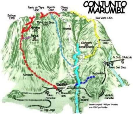 Figura 1- Montanhas que compõe o conjunto Marumbi. 