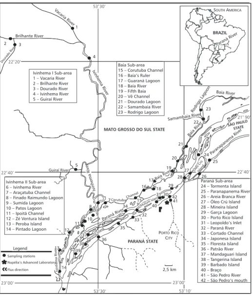 Fig. 1 — Map of the region indicating the sampling sites.