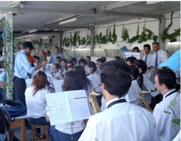 Figura 5. A Sociedade Filarmónica Maceirense no concerto final da Festa de 2010 